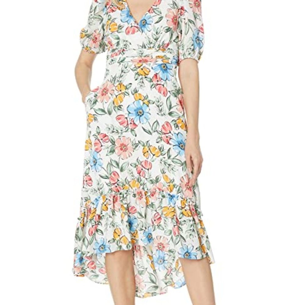 Donna Morgan Floral Print High-Low Dress